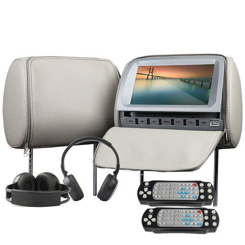 2 PCS 9 Inch 800*480 TFT LCD Capacitance Screen Car Headrest Monitor DVD Video Player Support IR/FM/USB/SD/Speaker/Wire Game