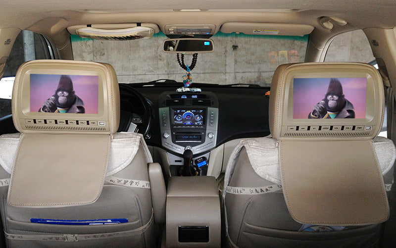 2 PCS 9 Inch 800*480 TFT LCD Capacitance Screen Car Headrest Monitor DVD Video Player Support IR/FM/USB/SD/Speaker/Wire Game