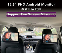 Load image into Gallery viewer, 12.5 Inch Android 9.0 2GB+16GB Car Headrest Monitor Same Screen 4K 1080P MP5 WIFI/Bluetooth/USB/SD/HDMI/FM/Mirror Link/Miracast
