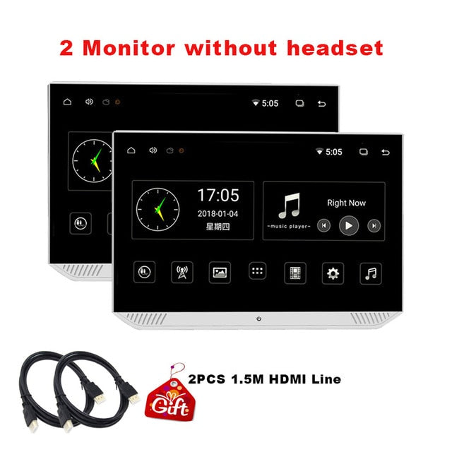13.3 Inch Android 9.0 2GB+32GB Car Headrest Monitor 4K 1080P Touch Screen WIFI/Bluetooth/USB/SD/HDMI/FM/Mirror Link/Miracast