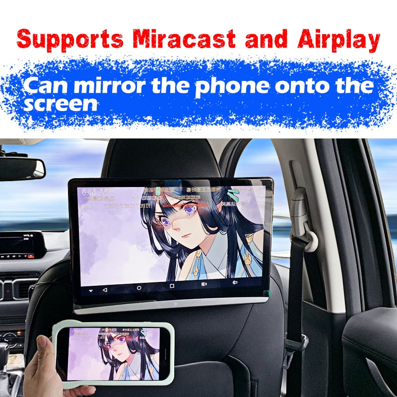 13.3 Inch Android 9.0 Car Headrest Monitor Same Screen 4K 1080P Touch Screen WIFI/Bluetooth/USB/SD/HDMI/FM/Mirror Link/Miracast