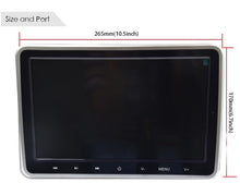 Load image into Gallery viewer, 10.1 Inch 1024*600 Car Headrest Monitor DVD Player USB/SD/HDMI/IR/FM TFT LCD Screen Touch Button 32 Bit Game Remote Control