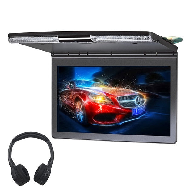17.3 Inch Car Ceiling Monitor 1920x1080 MP5 Flip Down Roof Mount Car DVD Player