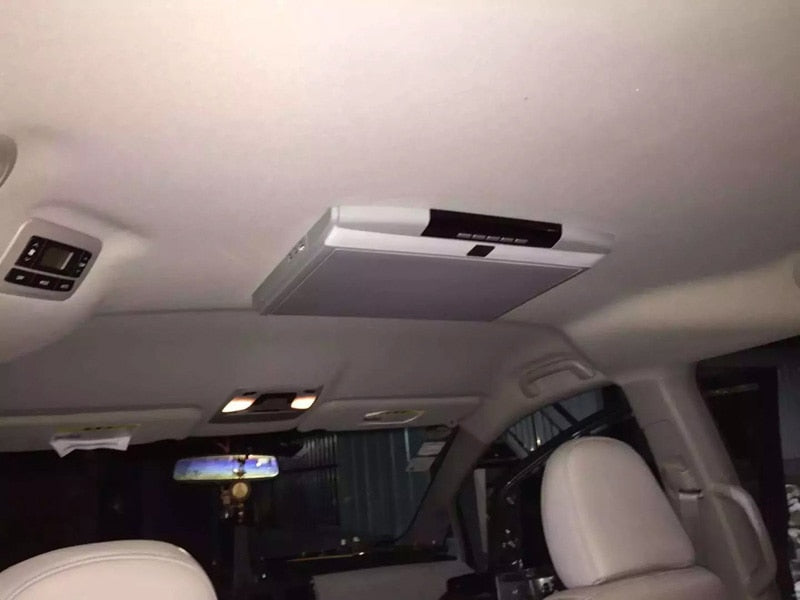 15.6 Inch Car Roof Flip Down Mount Monitor LED Display Support IR FM Transmitter USB SD HDMI Port Built-In Speaker