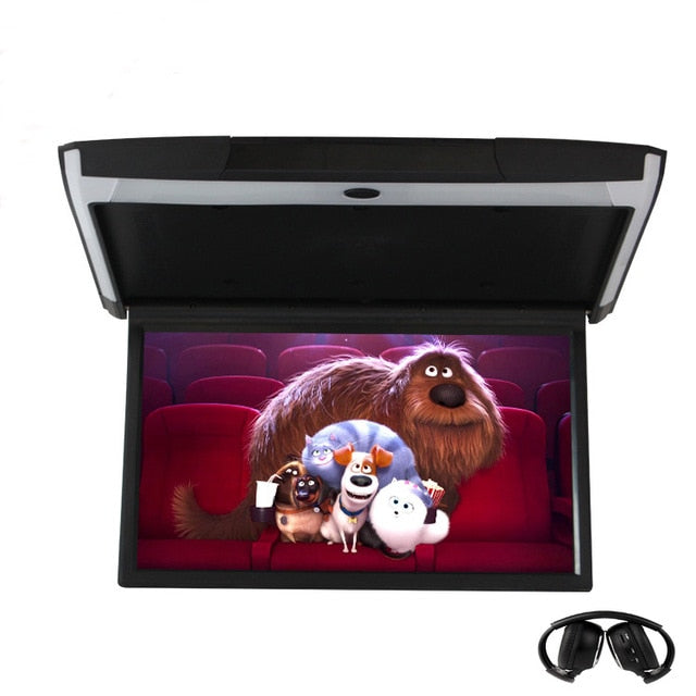 XST 17.3 Inch IPS Screen HD 1080P Video Car Monitor Roof Flip Down Mount Touch Button With USB SD HDMI Sperker IR FM Transmitter