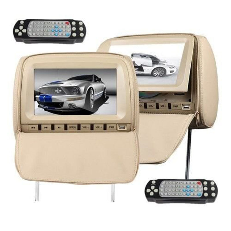 2 PCS 9 Inch 800*480 TFT LCD Capacitance Screen Car Headrest Monitor DVD Video Player Support IR/FM/USB/SD/Speaker/Wire Game