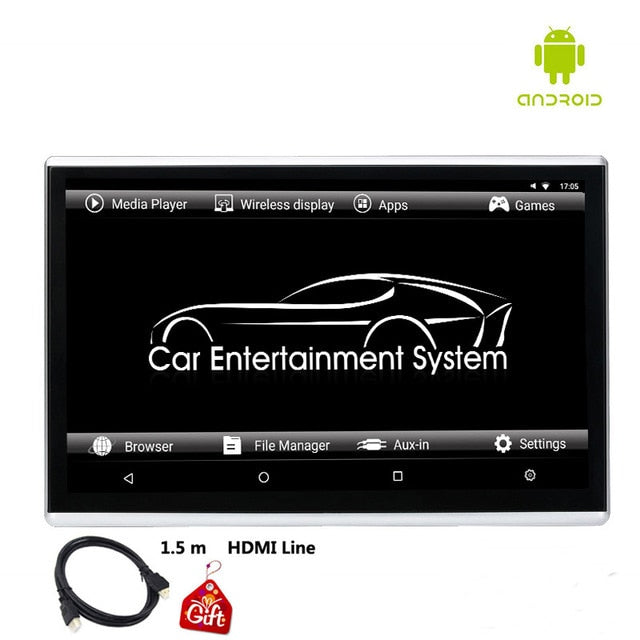 12.5 Inch Android 9.0 2GB+16GB Car Headrest Monitor Same Screen 4K 1080P MP5 WIFI/Bluetooth/USB/SD/HDMI/FM/Mirror Link/Miracast