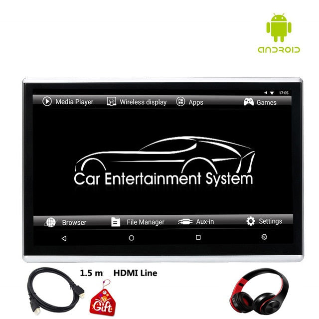 12.5 Inch Android 9.0 2GB+16GB Car Headrest Monitor Same Screen 4K 1080P MP5 WIFI/Bluetooth/USB/SD/HDMI/FM/Mirror Link/Miracast