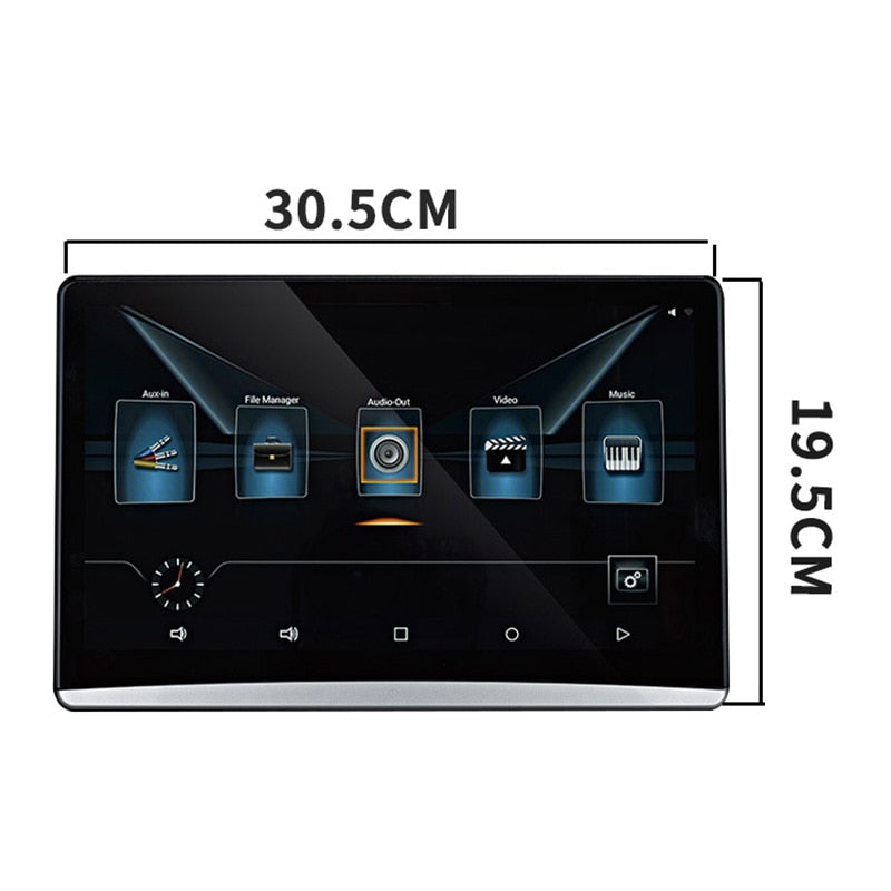 12.5 Inch Android 9.0 2GB+16GB Car Headrest Monitor Same Screen 4K 1080P MP5 WIFI/Bluetooth/USB/SD/HDMI/FM/Mirror Link/Miracast