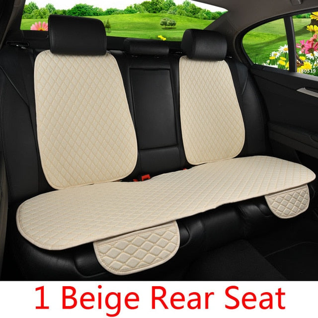 Car Seat Cover Protector Auto Flax Front Back Rear Backrest Seat Cushion