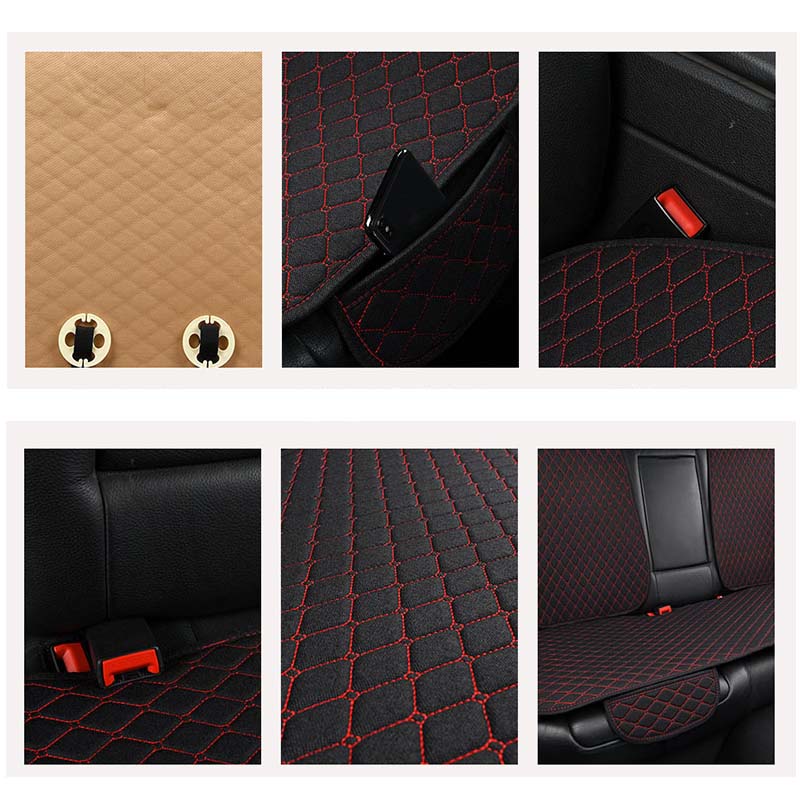 Car Seat Cover Protector Auto Flax Front Back Rear Backrest Seat Cushion