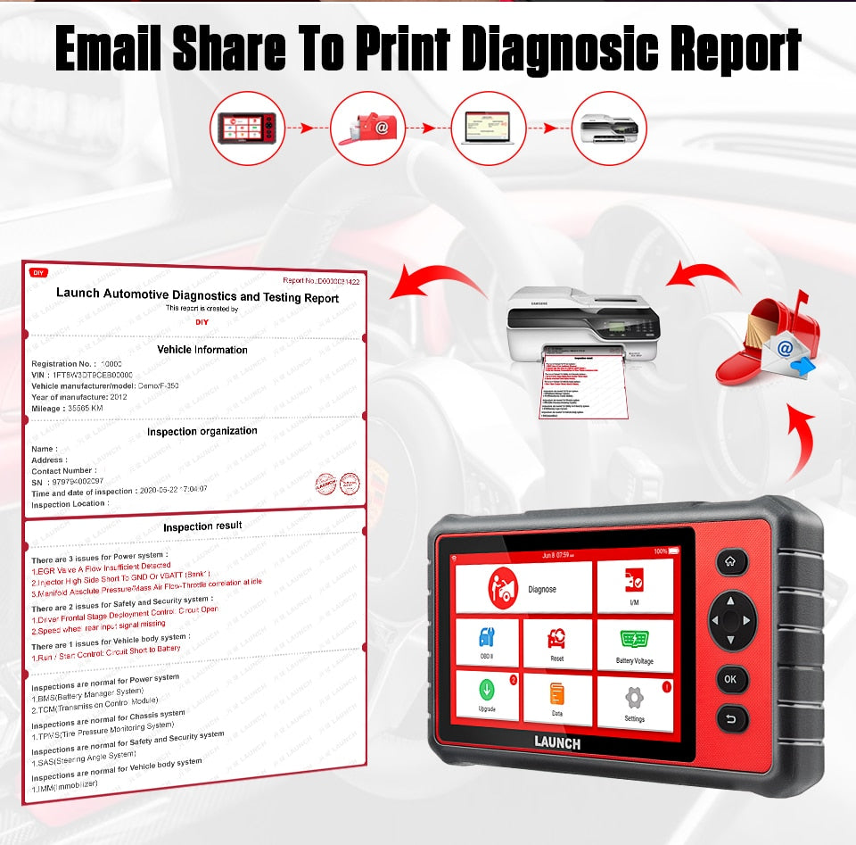 LAUNCH X431 CRP909E OBD2 Car Full System Diagnostic Tool Code Reader Scanner with 15 Reset Service Update Online PK MK808 CRP909