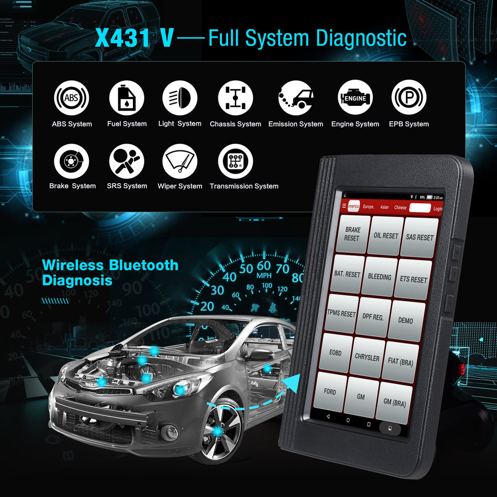 LAUNCH X431 V Full System Professional diagnostic tool IMMO DPF TPMS Reset V Pro mini OBD2 code reader Scanner 2year free update