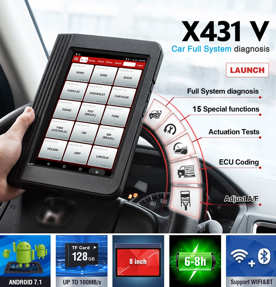 LAUNCH X431 V Full System Professional diagnostic tool IMMO DPF TPMS Reset V Pro mini OBD2 code reader Scanner 2year free update