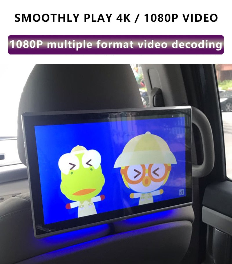 11.6 Inch Android 9.0 2GB+16GB Car Headrest Monitor 4K 1080P Same Screen WIFI/Bluetooth/USB/SD/HDMI/FM/Mirror Link/Miracast