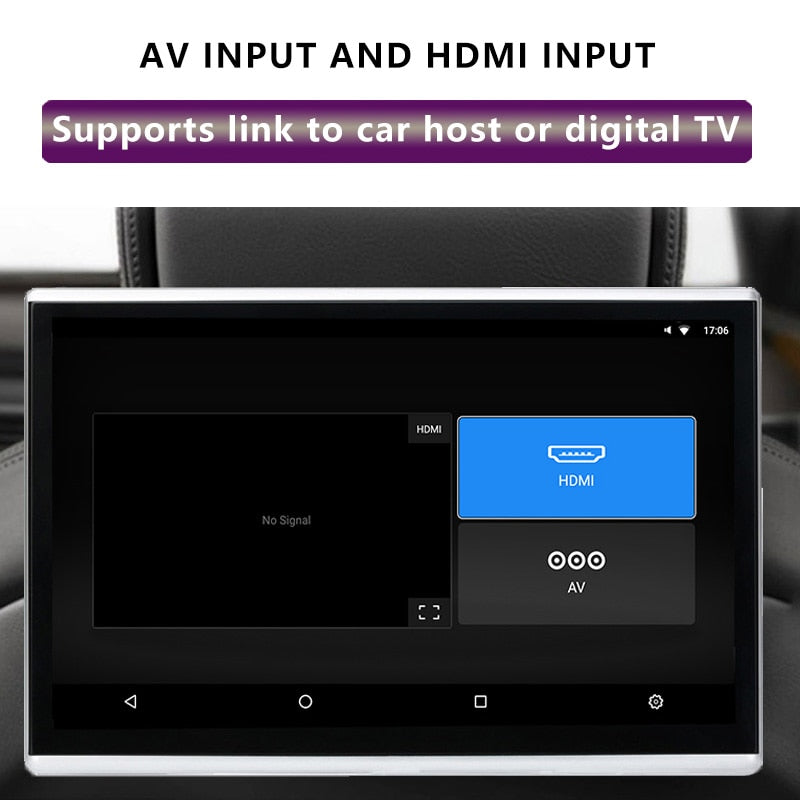 11.6 Inch Android 9.0 2GB+16GB Car Headrest Monitor 4K 1080P Same Screen WIFI/Bluetooth/USB/SD/HDMI/FM/Mirror Link/Miracast