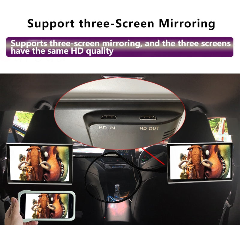 11.6 Inch Android 9.0 2GB+16GB Car Headrest Monitor 4K 1080P Same Screen WIFI/Bluetooth/USB/SD/HDMI/FM/Mirror Link/Miracast