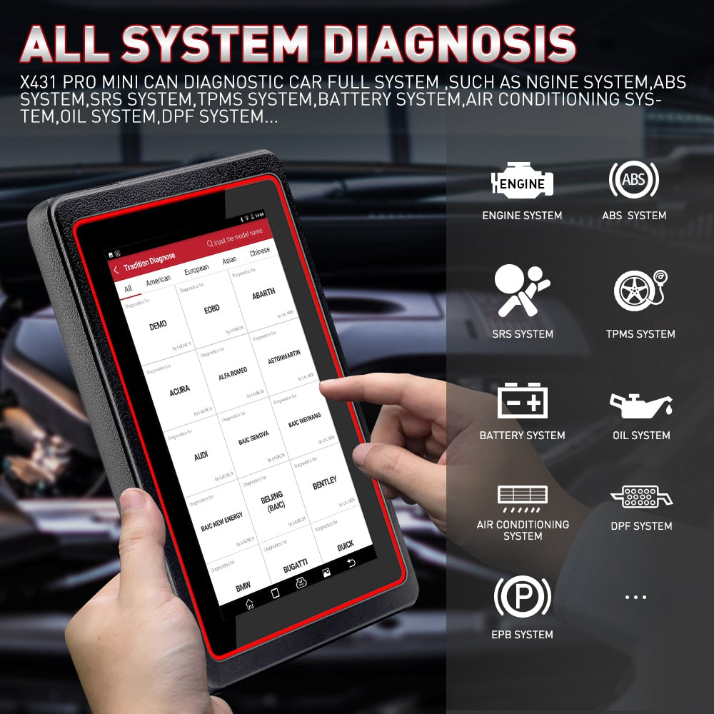 LAUNCH X431 Pro Mini V3.0 Full System Car Diagnostic tool OBD OBD2 Bluetooth/Wifi Code Reader Scanner X-431 Pros Mini  X431 V