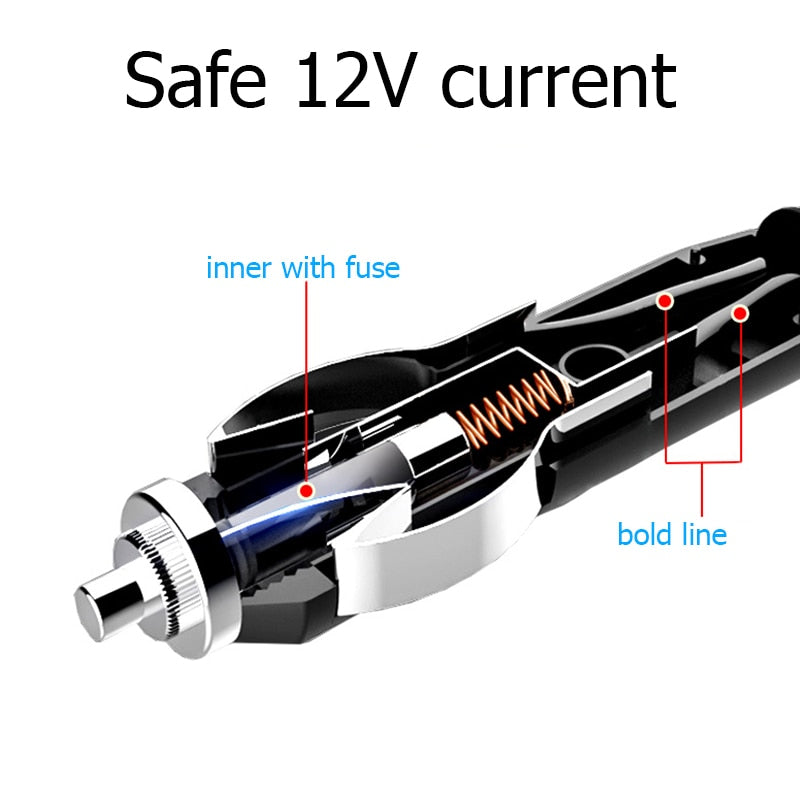 Portable Air Compressor Tire Inflator - Car Tire Pump With Digital Pressure Gauge (150 Psi 12V DC) Bright Emergency Flashlight