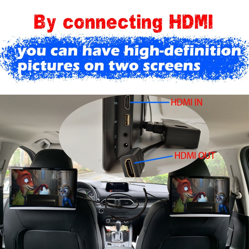 13.3 Inch Android 9.0 Car Headrest Monitor Same Screen 4K 1080P Touch Screen WIFI/Bluetooth/USB/SD/HDMI/FM/Mirror Link/Miracast