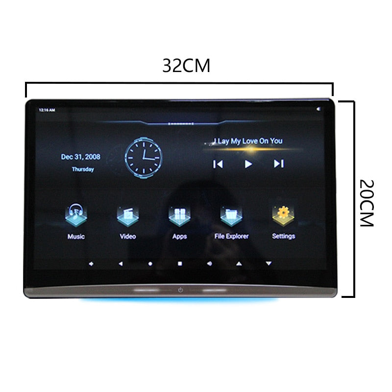 13.3 Inch Android 9.0 Car Headrest Monitor Same Screen 4K 1080P Touch Screen WIFI/Bluetooth/USB/SD/HDMI/FM/Mirror Link/Miracast