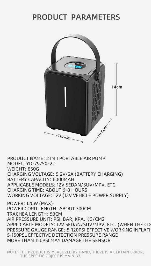 Rechargerable Car Air Compressor Pump