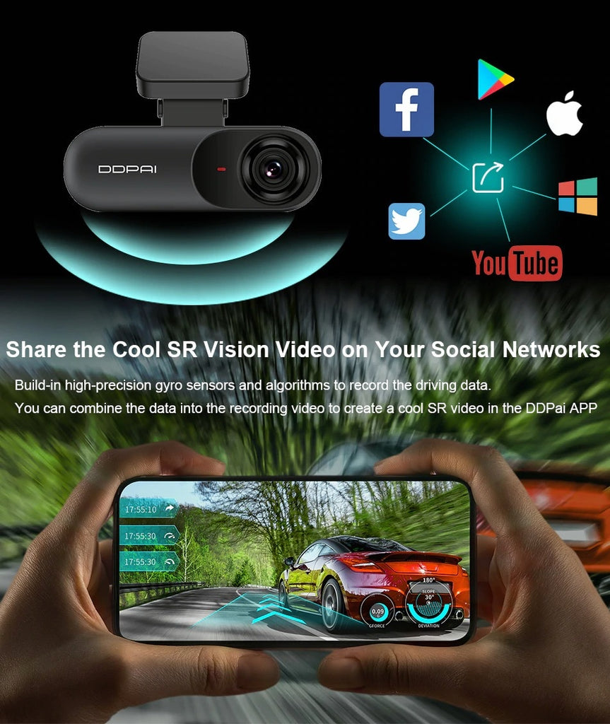 DDPAI Dash Cam Mola N3 1600P HD GPS Vehicle Drive