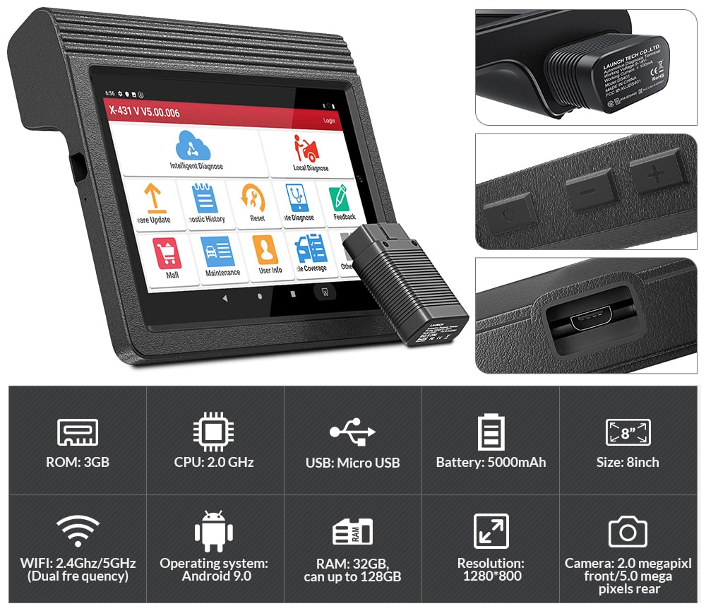 LAUNCH X431 V V4.0 Car Full System Professional Diagnostic Tools OBD OBD2 Multilingual Code Reader Scanner