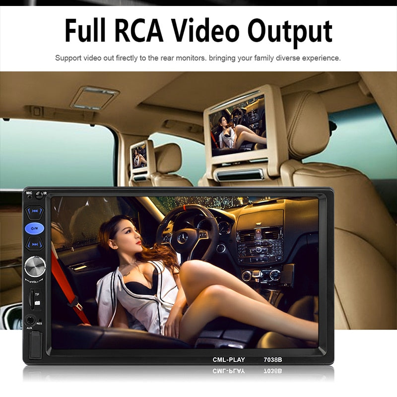 Autoradio 2 Din Car Audio Player 7" LCD Touch Screen Display Support Bluetooth Hands-free Steering Wheel Multimidia MP5 Player