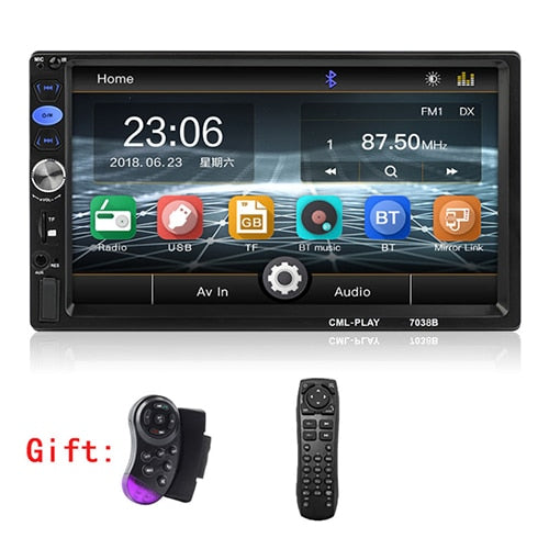 Autoradio 2 Din Car Audio Player 7" LCD Touch Screen Display Support Bluetooth Hands-free Steering Wheel Multimidia MP5 Player