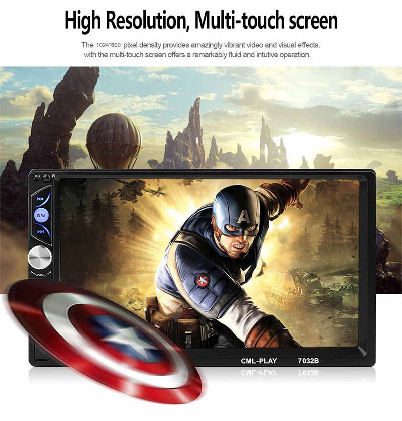 Autoradio 2 Din Car Audio Player 7" LCD Touch Screen Display Support Bluetooth Hands-free Steering Wheel Multimidia MP5 Player