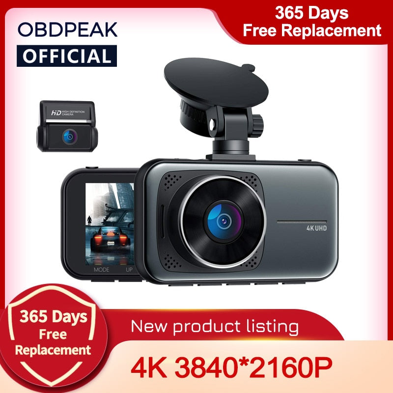 OBDPEAK M8 Car DVR Dash Cam 4K Ultra HD 3" Recording Car Camera