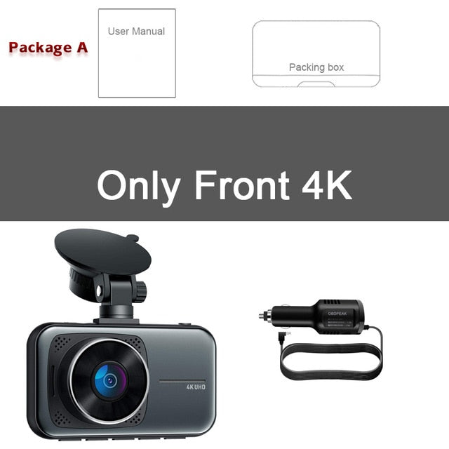 OBDPEAK M8 Car DVR Dash Cam 4K Ultra HD 3" Recording Car Camera