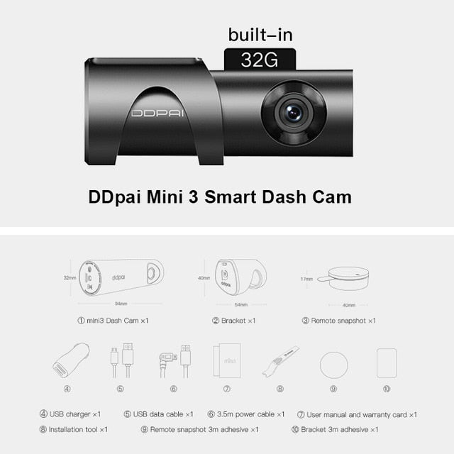 DDPAI Car DVR Dash Cam Mini 3  1600P