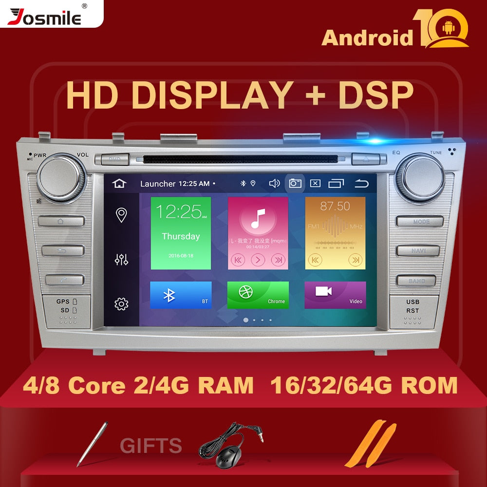 DSP 2 Din Android 10 Car Multimedia DVD Player For Toyota Camry 2007 - 2011