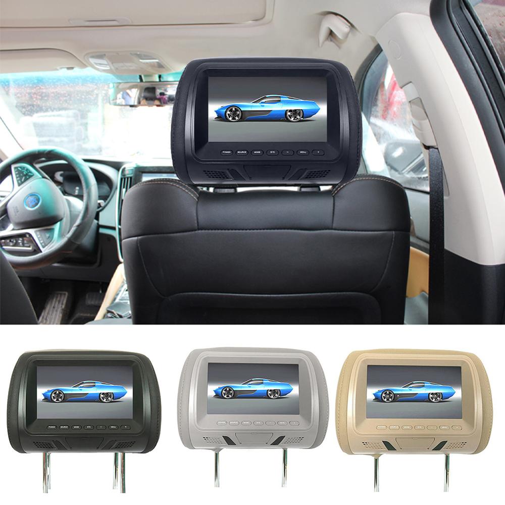 Car Headrest 7 Inch Rear Headrest Monitor Seat Entertainment Multimedia DVD Player HD Digital Screen Liquid Crystal Display CSV