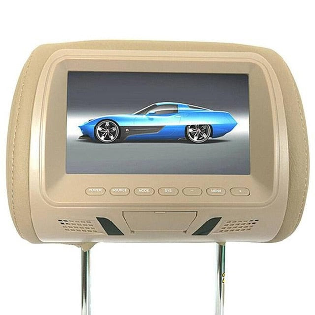 Car Headrest 7 Inch Rear Headrest Monitor Seat Entertainment Multimedia DVD Player HD Digital Screen Liquid Crystal Display CSV