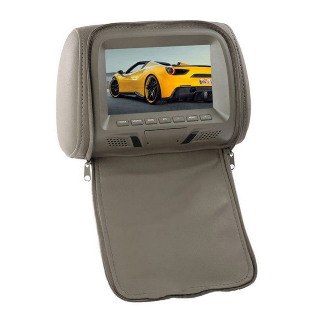 Car Headrest 7 Inch Rear Headrest Monitor Seat Entertainment Multimedia DVD Player HD Digital Screen Liquid Crystal Display CSV