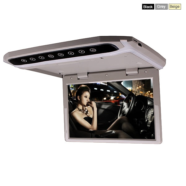 10.2 Inch Car Roof Mount Monitor Flip Down TFT LCD Player Support 1080P FM HDMI Port SD Touch Button Ceiling MP5 Player