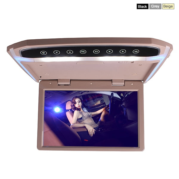 10.2 Inch Car Roof Mount Monitor Flip Down TFT LCD Player Support 1080P FM HDMI Port SD Touch Button Ceiling MP5 Player