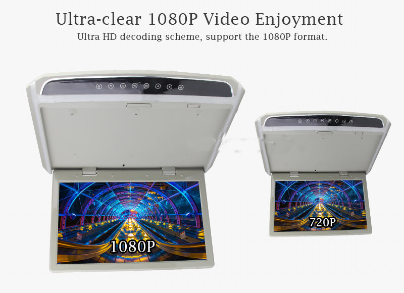 10.2 Inch Car Roof Mount Monitor Flip Down TFT LCD Player Support 1080P FM HDMI Port SD Touch Button Ceiling MP5 Player