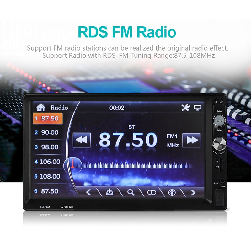 Radio 2 Din Autoradio Bluetooth Handsfree MP5 Player