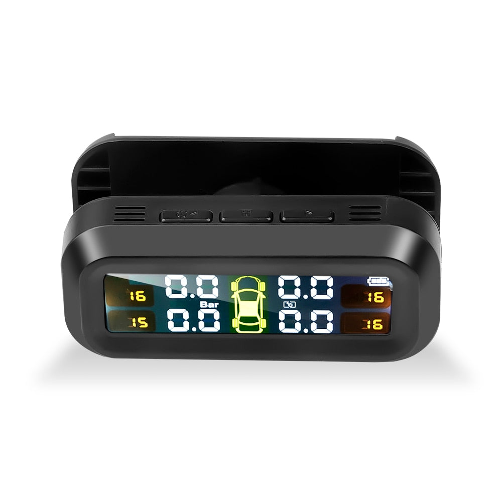 Windshield Solar Power TPMS Car Tire Pressure Alarm Monitor System