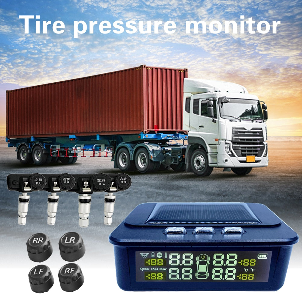 Solar TPMS Car Tire Pressure Monitoring Tyre LCD Display