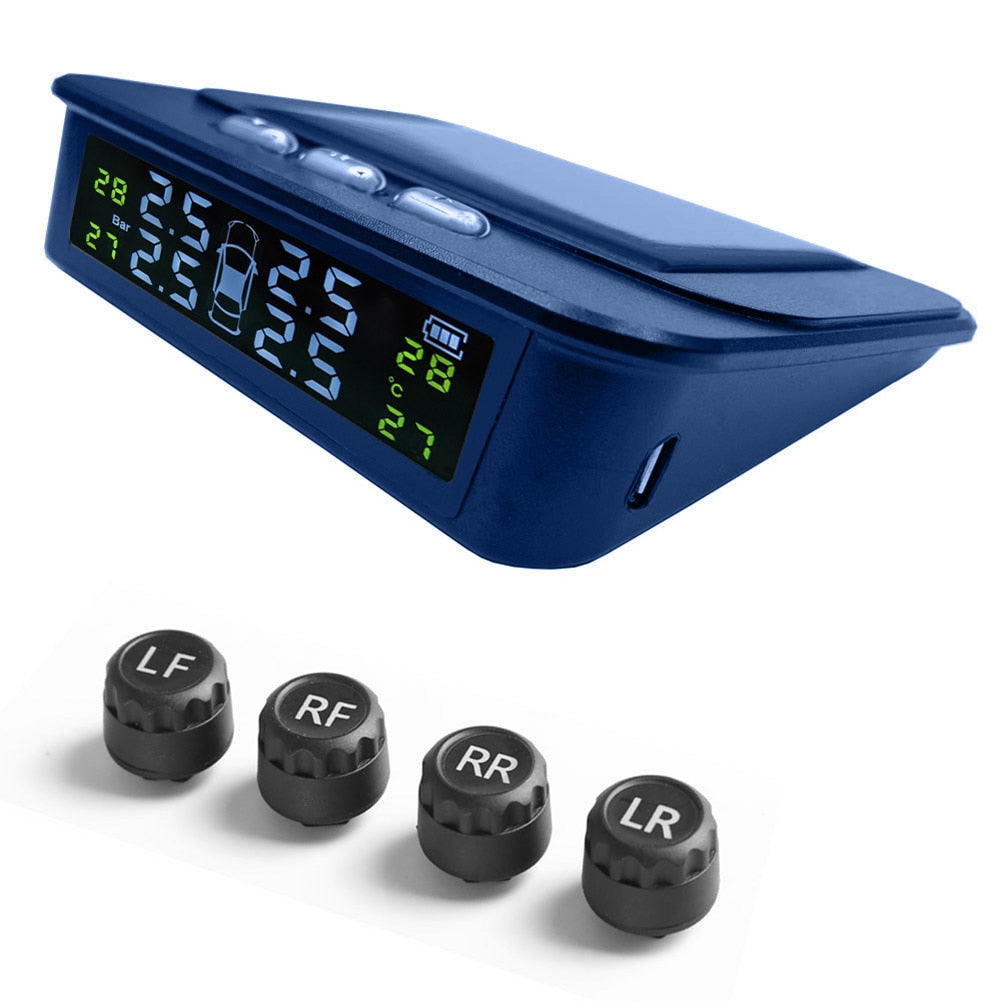 Solar TPMS Car Tire Pressure Monitoring Tyre LCD Display