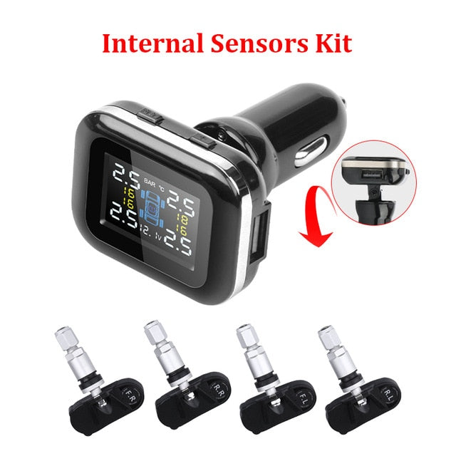 2021  Upgraded Cigarette Lighter Digital tpms Angle Adjustable Car Tire Pressure Alarm System