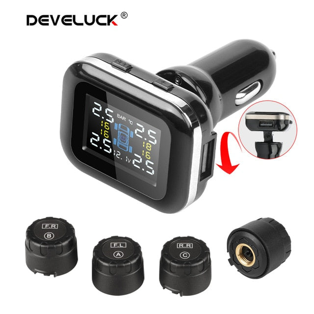 2021  Upgraded Cigarette Lighter Digital tpms Angle Adjustable Car Tire Pressure Alarm System