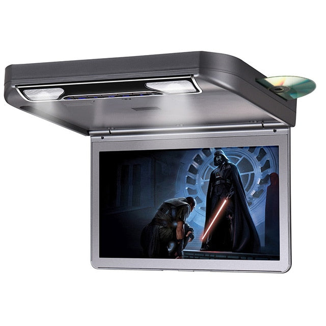 13.3 Inch Car Roof mount Monitor MP5 DVD Player Flip down 1080P Video HD Digital TFT Wide Screen USB/SD/HDMI Port/MP5/IR/FM