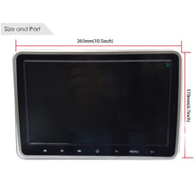 Load image into Gallery viewer, 10.1 Inch 1024*600 Car Headrest Monitor DVD Player USB/SD/HDMI/IR/FM TFT LCD Screen Touch Button 32 Bit Game Remote Control