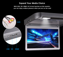 Load image into Gallery viewer, XST 13.3 Inch Car Ceiling Roof mount DVD Player Flip Down 1080P